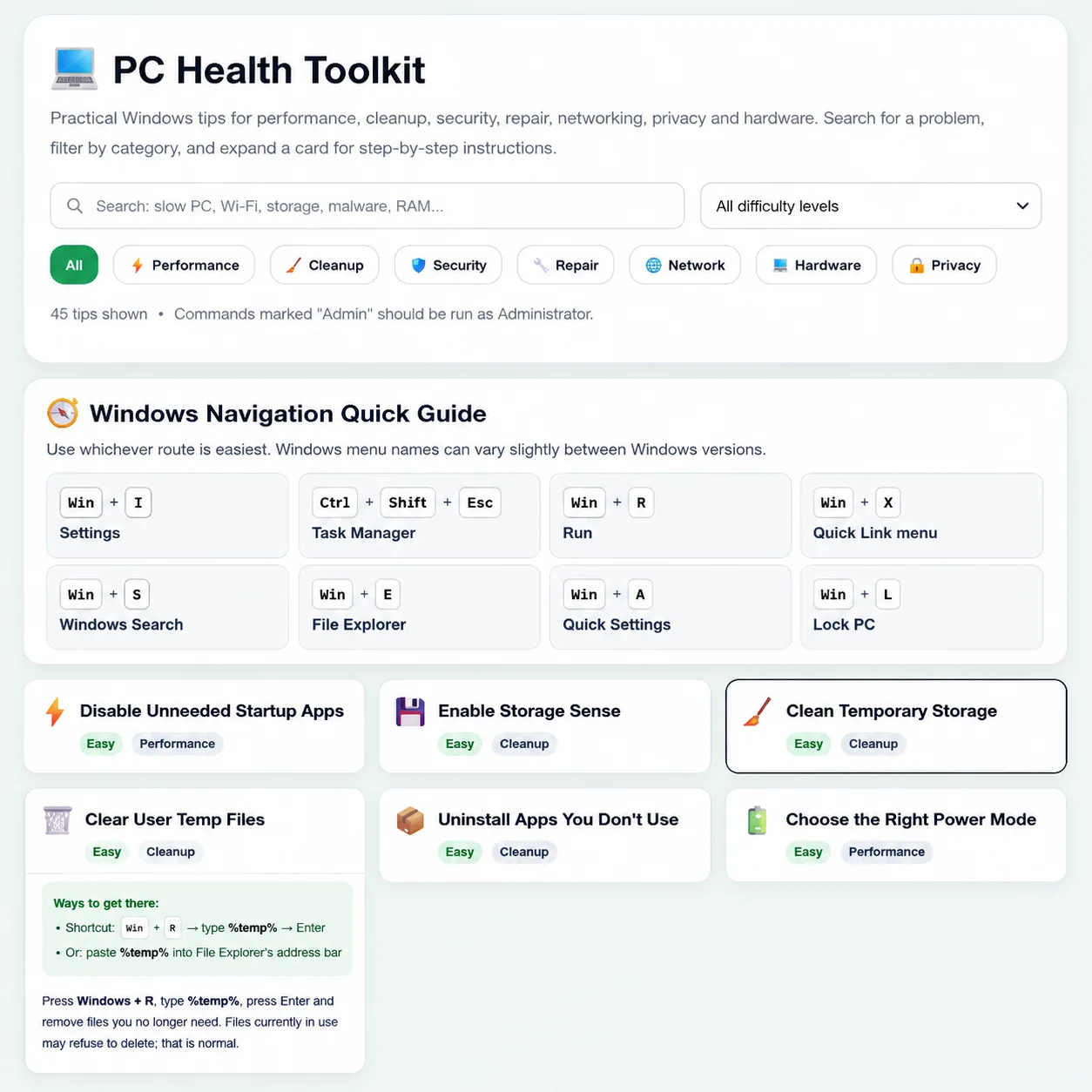 PC Health Toolkit